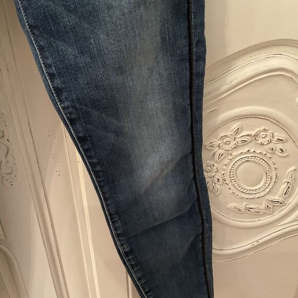 Seven For All Mankind Jeans Women's 26 Blue Denim Med Wash Skinny Raw Hem - Picture 13 of 13